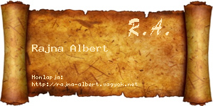 Rajna Albert névjegykártya