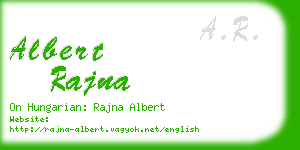 albert rajna business card